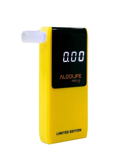 Limitowany alkomat elektrochemiczny Alcolife free - żółty