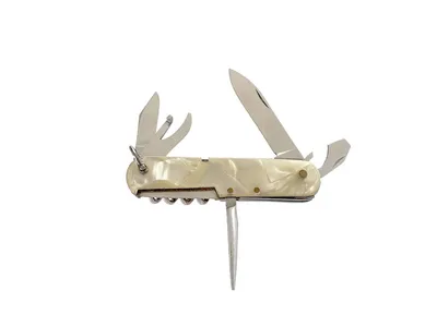 Folding F.MOTHERPEARL Handle 6 Tools Scyzoryk stal nierdzewna