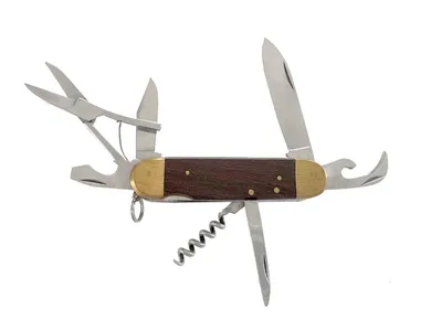 Folding Wood Handle 7 Tools Scyzoryk stal nierdzewna