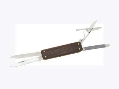 CEM Folding Wood Handle 4 Tools 1080 Scyzoryk stal nierdzewna 16 cm