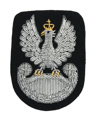 Orzełek Wojska Polskiego do beretu czarnego - haftowany bajorkiem