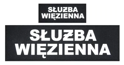 Komplet napisów odblaskowych SŁUŻBA WIĘZIENNA na kamizelkę taktyczną