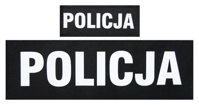 Komplet napisów odblaskowych POLICJA na kamizelkę taktyczną - czarne