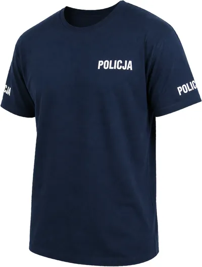 T-shirt granatowy Policji - męski