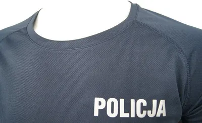 T-shirt poliestrowy, granatowy Policji - damski