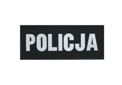 Napis odblaskowy z rzepem POLICJA - czarny