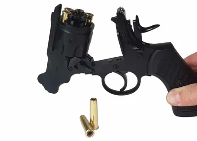 Rewolwer wiatrówka WEBLEY MKVI .455 Civilian kal.5,5 mm Diabolo łuski 6-strzał. lufa 2,5" CO2 Black Ekp do17J - widok 4