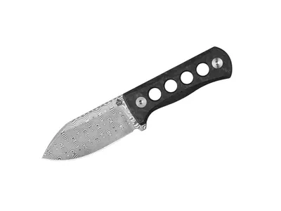 QSP Canary Damascus Shredded CF QS141-L Blue Glow-in-the-dark Nóż stały
