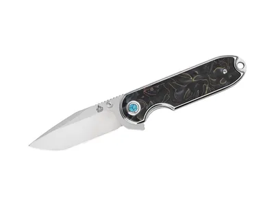 QSP Nebula Resin QS168-E Brass Copper Mesh Nóż składany 17,6 cm