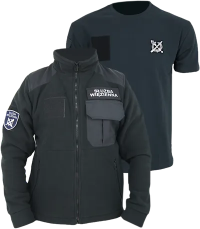ZESTAW: Koszulka specjalna (typu T-shirt) Służby Więziennej - bawełniana i Bluza polarowa (podpinka pod kurtkę) Służby Więziennej