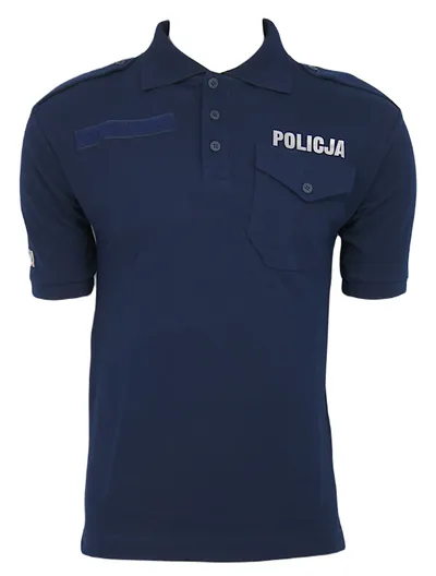 Koszulka polo służbowa POLICJA, napisy odblaskowe - męska