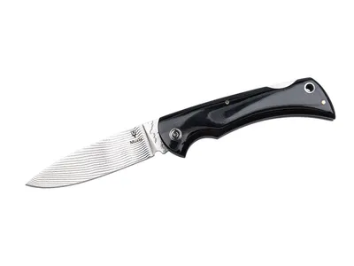 Nóż składany Muela, Micarta czarny stal damasceńska, dł. ostrza 9 cm