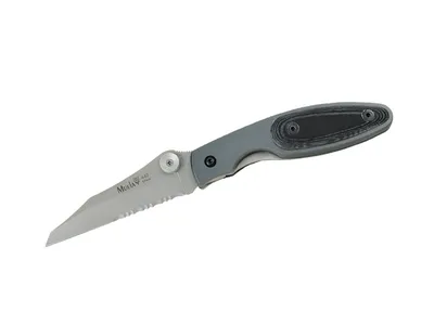 Nóż składany Muela, aluminium / czarny Micarta ostrze combo (gładkie/ząbkowane), dł. całkowita 18 cm