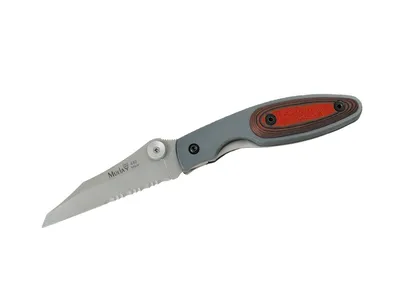 Nóż składany Muela, aluminium / czerwony Micarta ostrze combo (gładkie/ząbkowane), dł. całkowita 18 cm