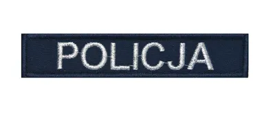 Emblemat granatowy z haftem POLICJA