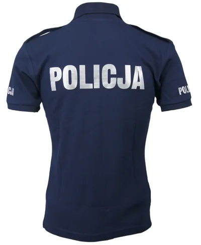 Koszulka polo służbowa POLICJA, napisy odblaskowe - damska