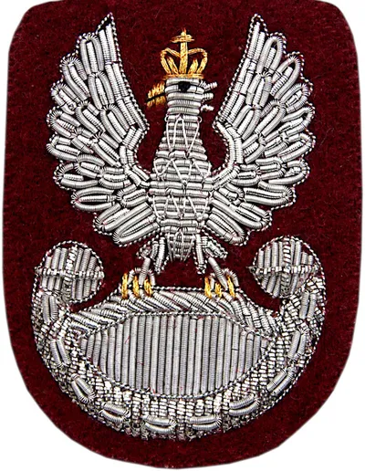 Orzełek Wojska Polskiego do beretu bordowego - haftowany bajorkiem