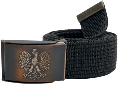 Pasek parciany - czarny z klamrą antyczne złoto