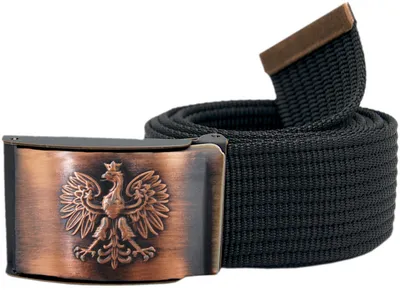 Pasek parciany - czarny z klamrą antyczna miedź