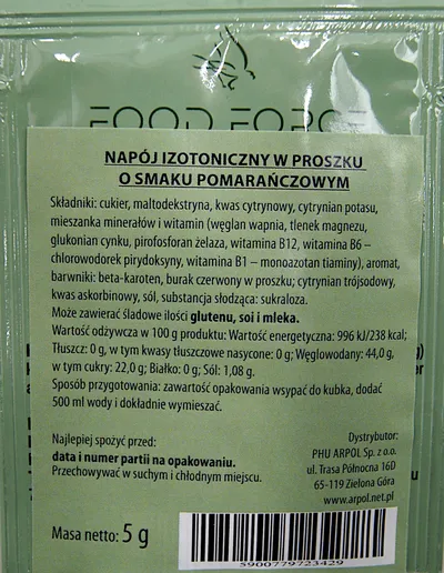Napój izotoniczny pomarańczowy 5 g