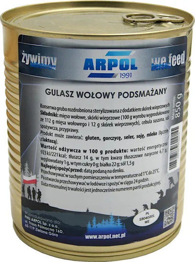 Gulasz wołowy podsmażany 850 g