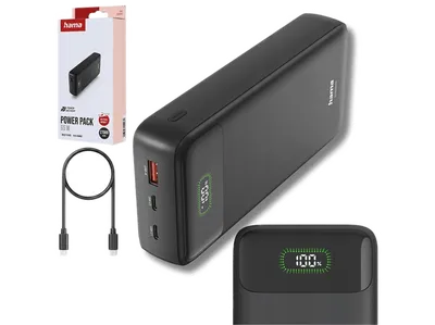 Powerbank HAMA PD27 65W 27000mAh 2x USB-C 1x USB-A 201781 Szary