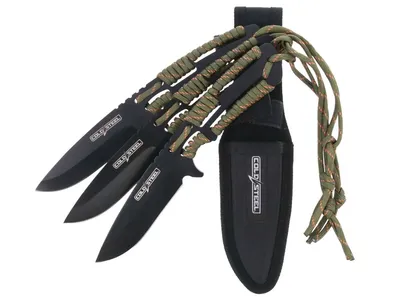 Cold Steel Throwing Knives 9" W/Paracord W/Sheath 3pz Nóż do rzucania