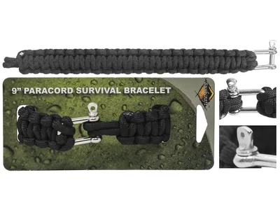 Bransoletka BCB paracord czarna (CM074B) - widok 2