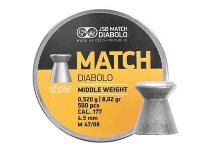 Śrut 4,51 mm Diabolo JSB Match Middle 500 płaski (000016-500)
