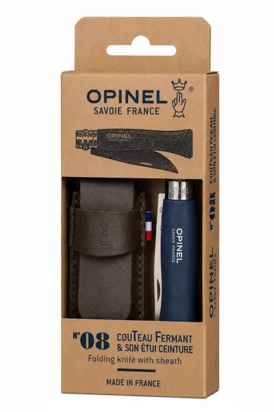 Nóż Składany Opinel Inox No.08 Granatowy z Etui
