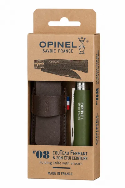 Nóż Składany Opinel Inox No.08 Khaki z Etui