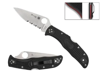 Spyderco Endela Thin Red Line Combo C243FPSBKRD Nóż składany 20,6 cm