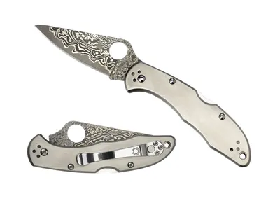 Spyderco Delica 4 Titanium / Damascus C11TIPD Nóż składany 18 cm