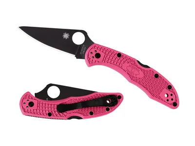 Spyderco Delica 4 FRN Pink Plain Black Blade C11FPPNS30VBK Nóż składany