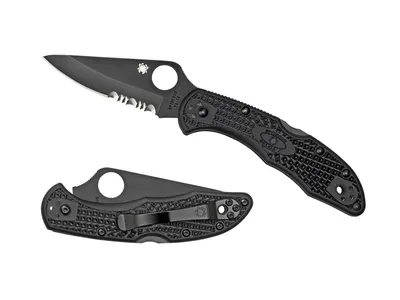 Spyderco Delica 4 FRN Black Blade Combo C11PSBBK Nóż składany 18,1 cm