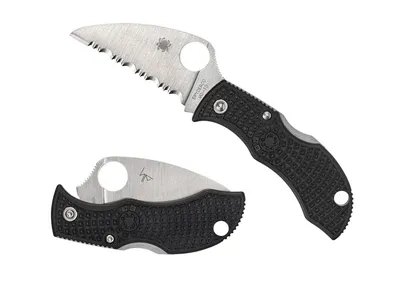 Spyderco Manbug FRN Black Wharncliffe Serrated Mbkws Nóż składany 11,4 cm