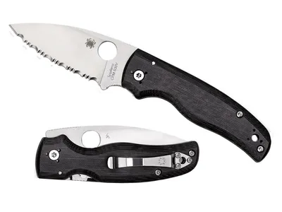 Spyderco Shaman G-10 Black Serrated C229GS Nóż składany 21 cm