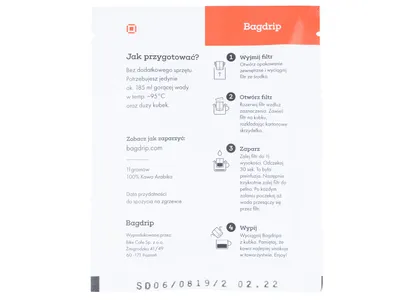 Kawa Bagdrip Honduras saszetka jednorazowa (BAG-DR-SASZ-#4) - widok 2