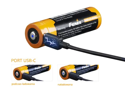 Akumulator Fenix USB ARB-L21U (21700 5000 mAh 3,6 V) (ARB-L21-5000U) - widok 2