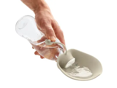 Butelka silikonowa z miską List 550ml beżowa (65129) HUNTER - widok 2