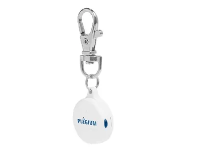 Brelok alarmowy Plegium Smart Emergency Button white z funkcjami GPS, SMS i TELEFONU. Złącza się z aplikacją Bluetooth.