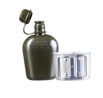 Manierka Mil-Tec US 1QT MilSpec - Zielona z kubkiem i pokrowcem - 14506001