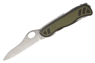 Scyzoryk Victorinox Swiss Soldier, 10 funkcji, dł.111mm, ząbkowany, ziel/czarny (0.8461.MWCH) - widok 2