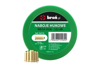 Naboje hukowe .22 Long Blank / 6mm Long typ 5,6/16 MEGA HUK - 100 szt.do BAS Stalker/Zoraki K6L