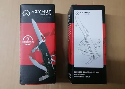 Scyzoryk AZYMUT Karkon - 9 narzędzi + kabura, 113 mm czarny (HK20018) - widok 8