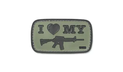 Naszywka 3D - I Love My M4 - Zielony OD - 101 Inc.