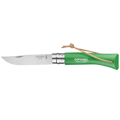 Nóż Opinel Colorama 07 inox grab zielony z rzemieniem (002210)
