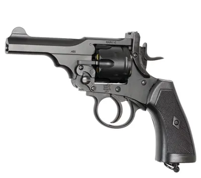 Rewolwer wiatrówka WEBLEY MKVI .455 Police kal.4,5 mm Diabolo łuski 6-strzał. lufa 4" CO2 Black Ekp do17J