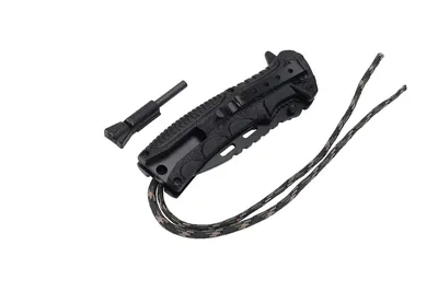 Nóż survivalowy AZYMUT Survival Fire Starter +krzesiwo +paracord +pokrowiec (H-K2010373) - widok 3