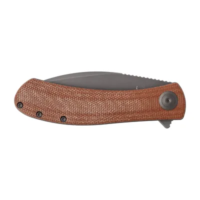 Nóż składany Trollsky Knives Mandu brązowy/stalowe ostrze Micarta (MT006) - widok 4